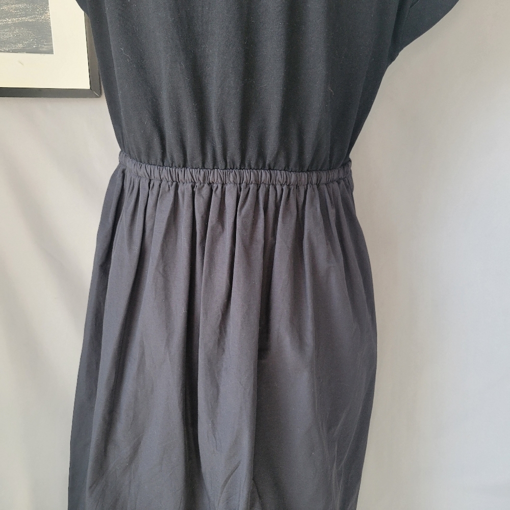 La Ligne Wilhelmina T-Shirt Midi Dress with Shirring Black M - Picture 10 of 13